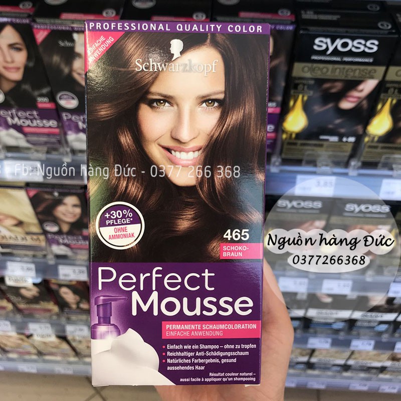 THUỐC NHUỘM TÓC PERFECT MOUSSE ĐỨC- KHÔNG HÔI- ÍT HÓA CHẤT NH.ẤT