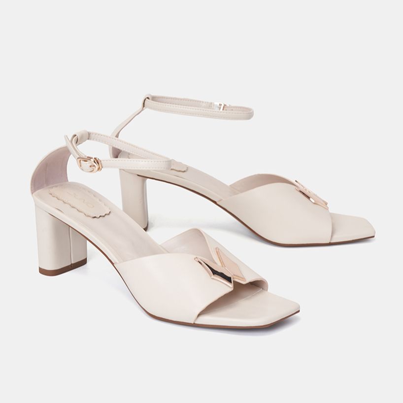 Giày Sandal Nữ 7cm thời Trang JUNO Phối Khoá Trang Trí SD07097