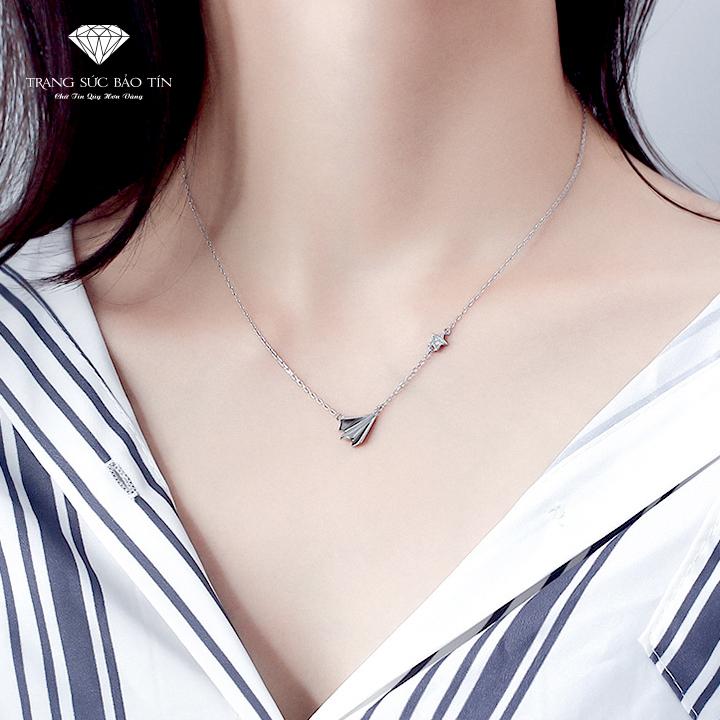 Dây Chuyền Bạc Nữ Hình Máy Bay Sao - Bảo Tín