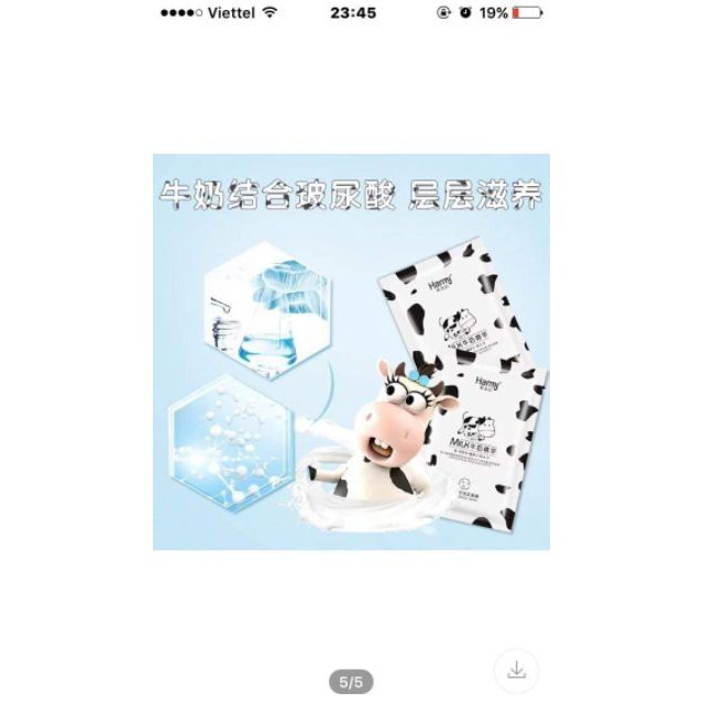 Combo 10 miếng mặt nạ sữa bò Hanmj (queen cosmetics)