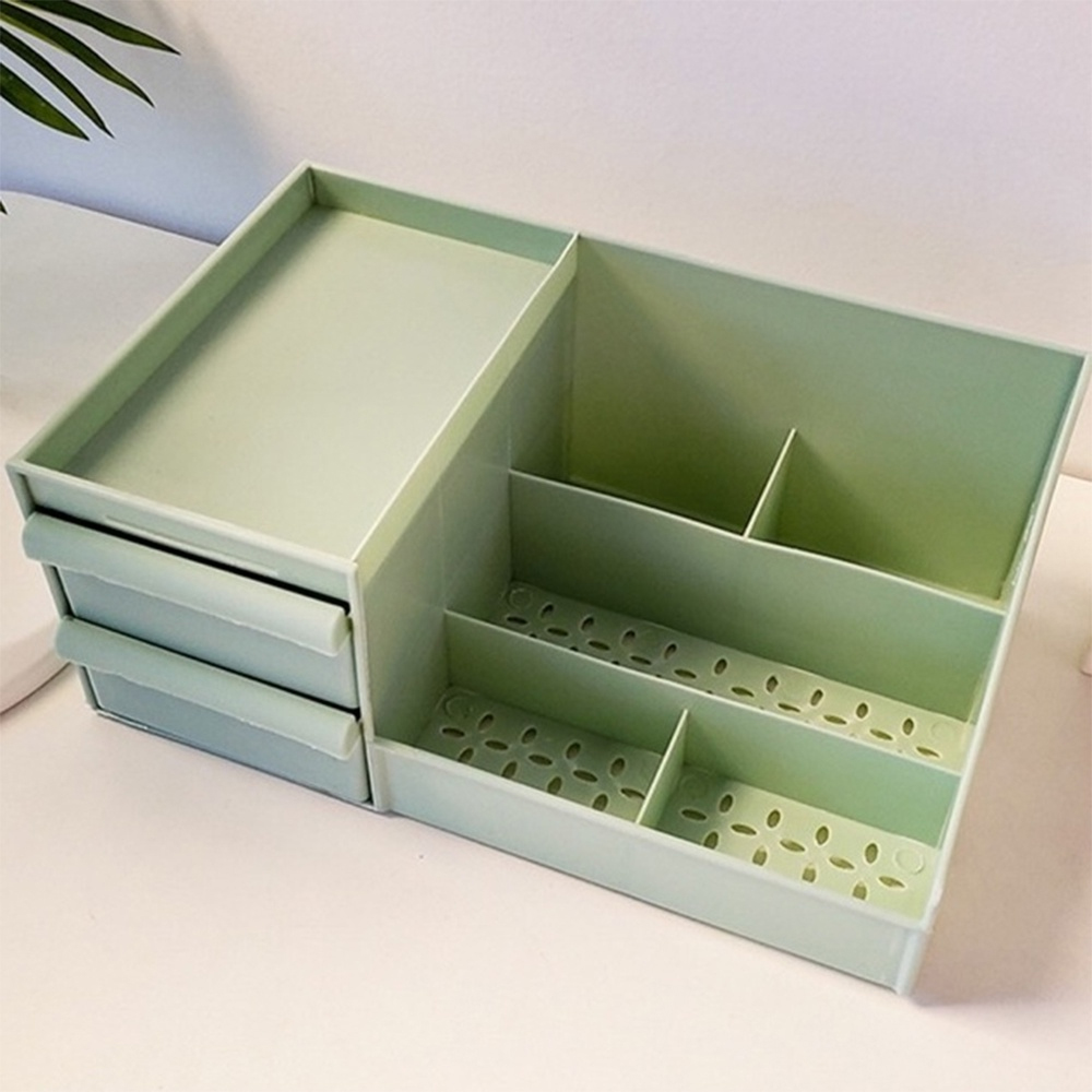 Kệ Đựng Mỹ Phẩm T25, Khay Đựng Mỹ Phẩm Đồ Trang Điểm Đa Năng 5 Màu 2 Tầng Nhiều Ô Tiện Ích
