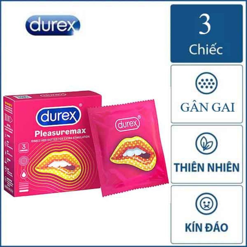 [SIÊU SALE] Bao cao su gai Durex Pleasuremax 3 bao