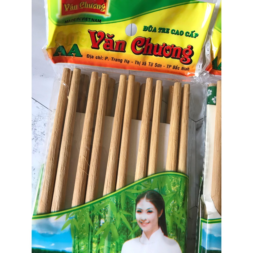 Đũa tre sạch tự nhiên Văn Chương (vỉ 10 đôi)