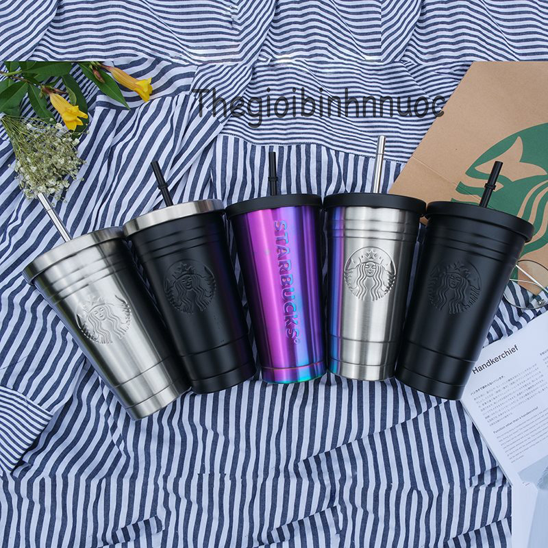 [HCM]Ly Cold Cup Starbucks Tumbler Đen B227