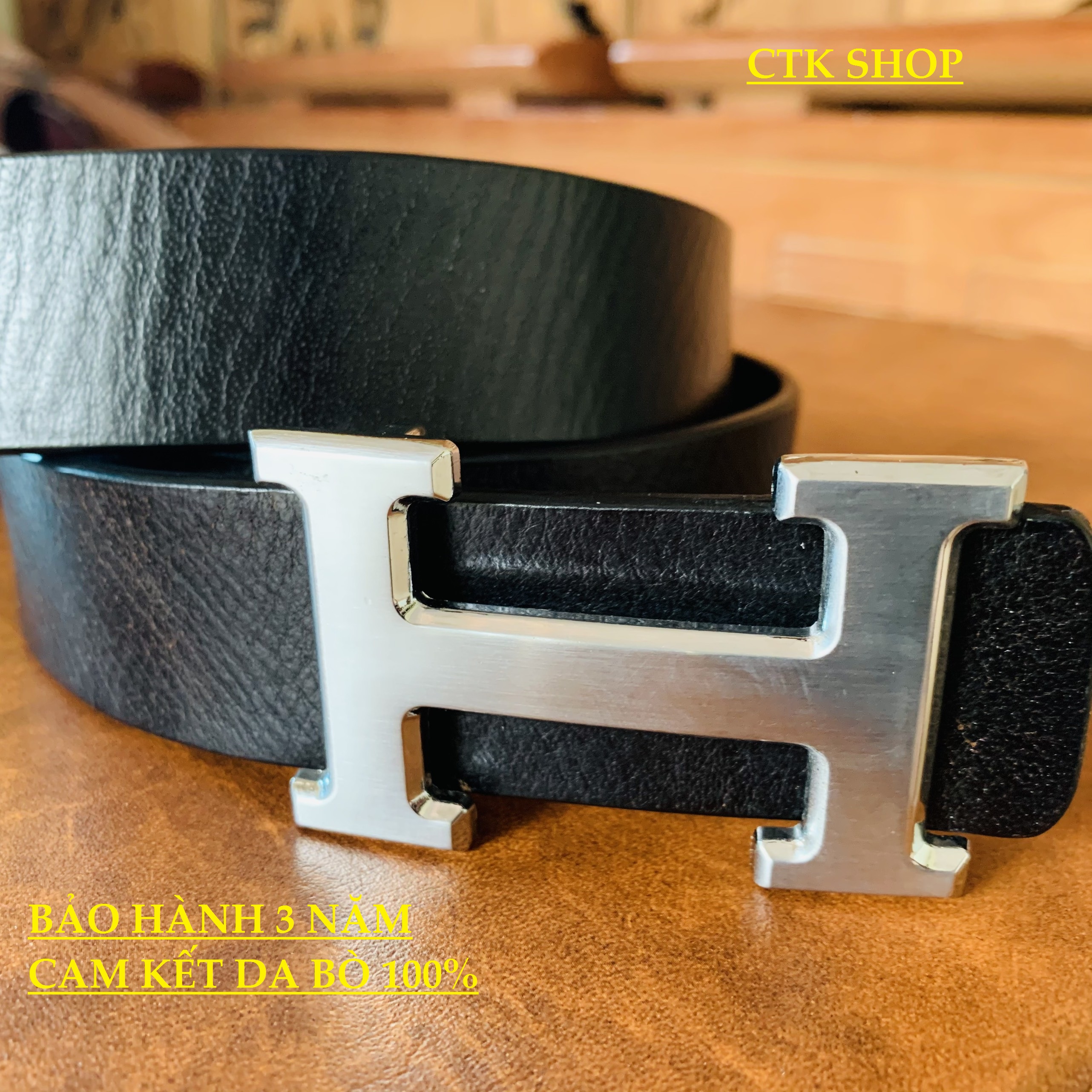 THẮT LƯNG NAM HERMES- DA BÒ THẬT 100% NGUYÊN MIẾNG