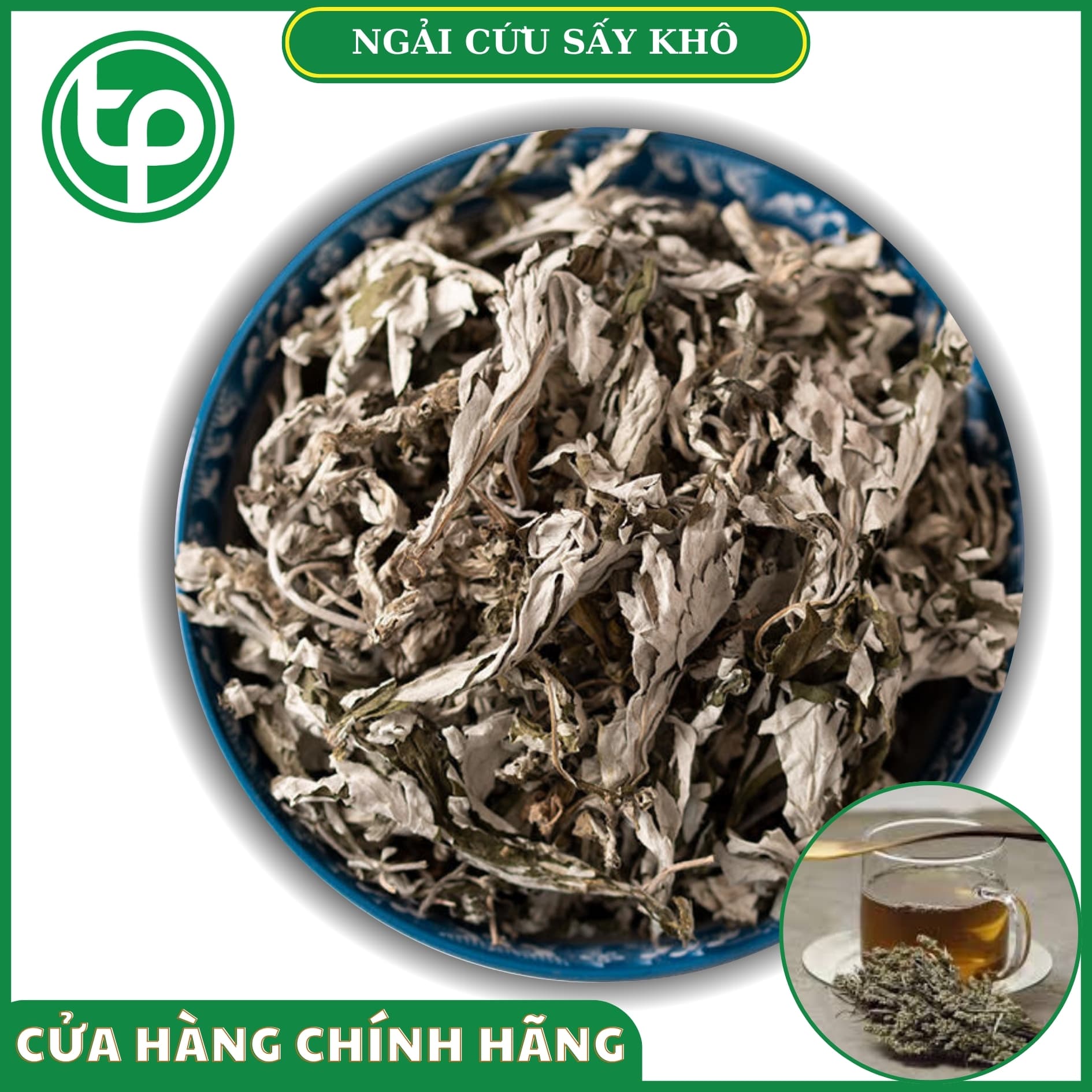 Lá ngải cứu khô 500g - Thảo Dược Tấn Phát