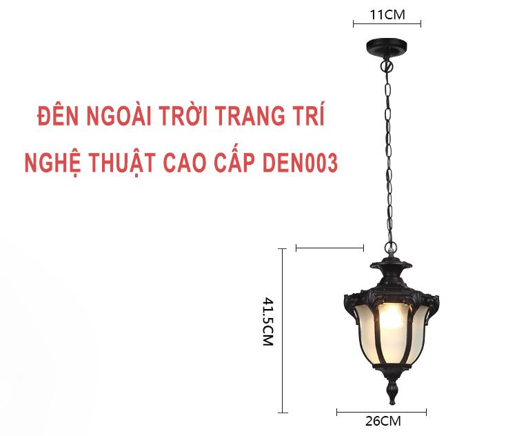 Đèn ngoài trời trang trí nghệ thuật DEN003 – Phong cách cổ điển sang trọng