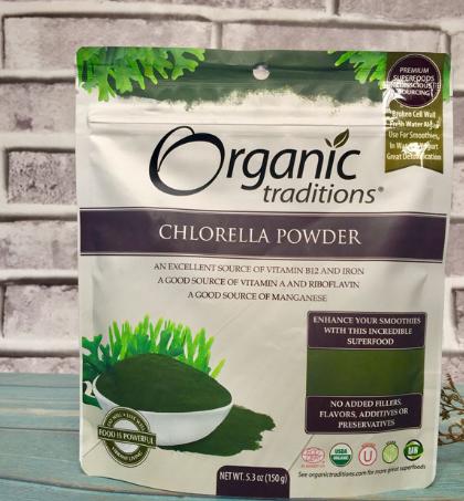 Bột Tảo Chlorella Hữu Cơ Organic Traditions 150g