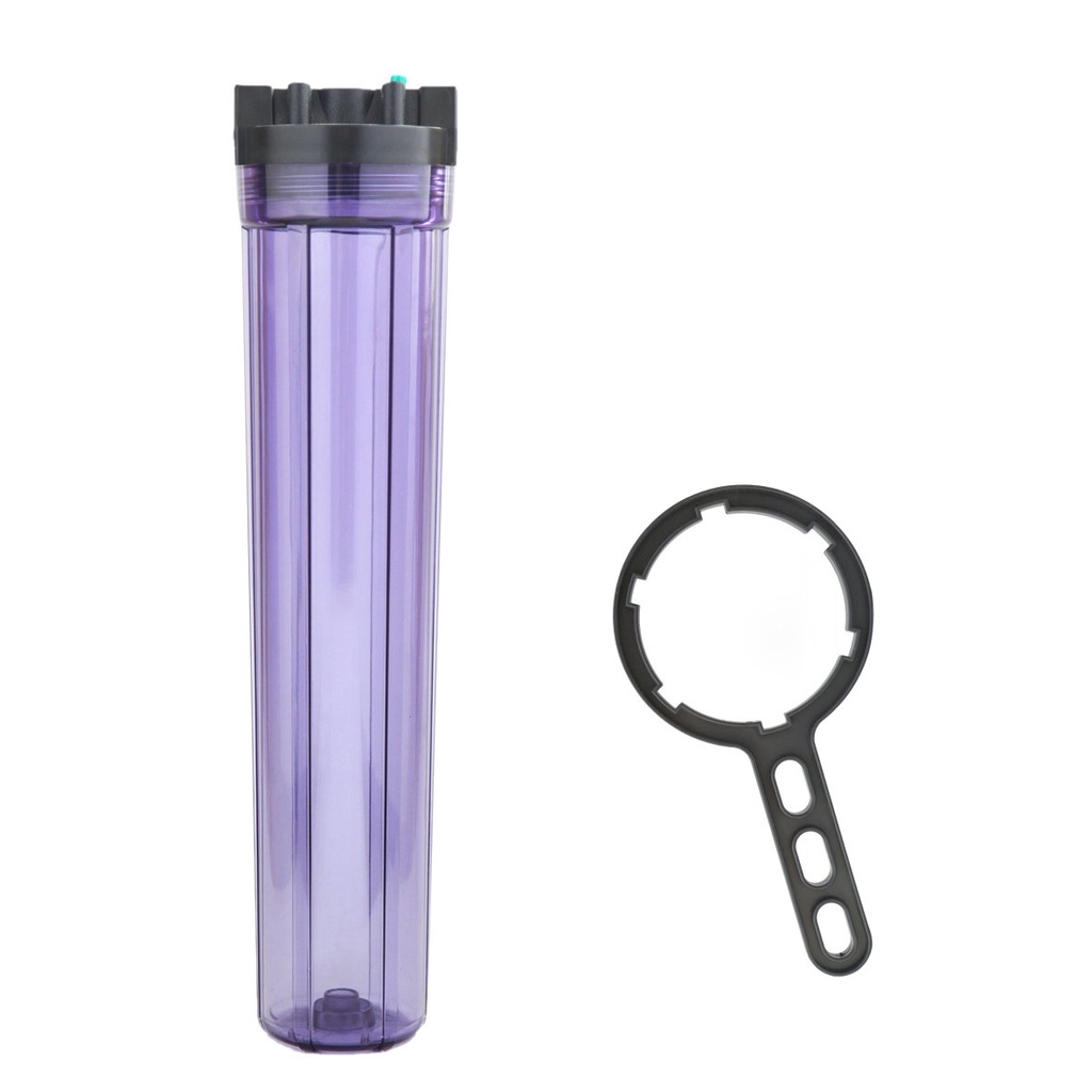 Vỏ - cốc ly lọc 20 inch ren 17, 21, 27 | xanh - trong tím