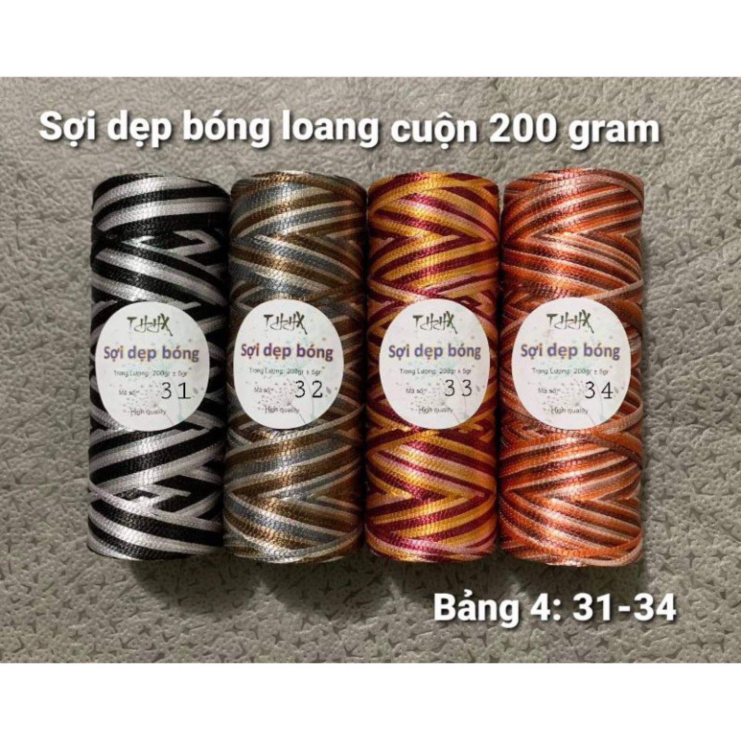 Sợi Dẹp Bóng 3mm Màu Loang