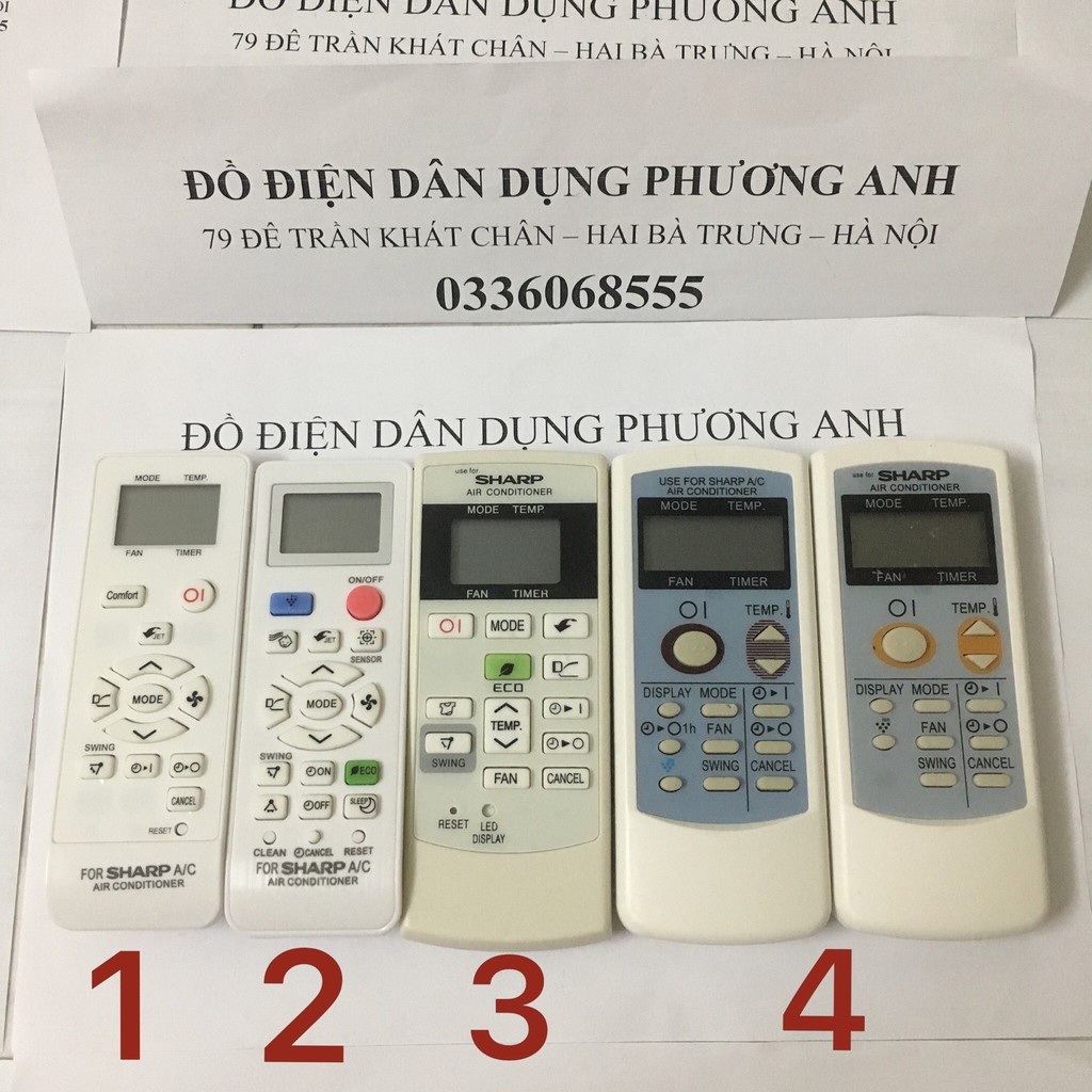 ĐIỀU KHIỂN ĐIỀU HÒA SHARP CÁC ĐỜI