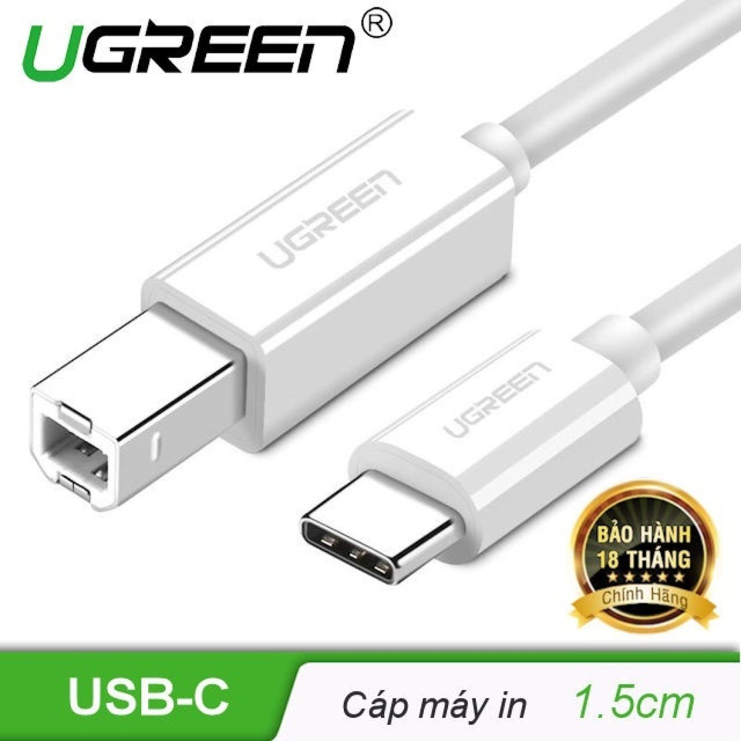 Cáp USB Type C to USB-B Printer Chính Hãng Ugreen 50446 40417 Cao Cấp US241