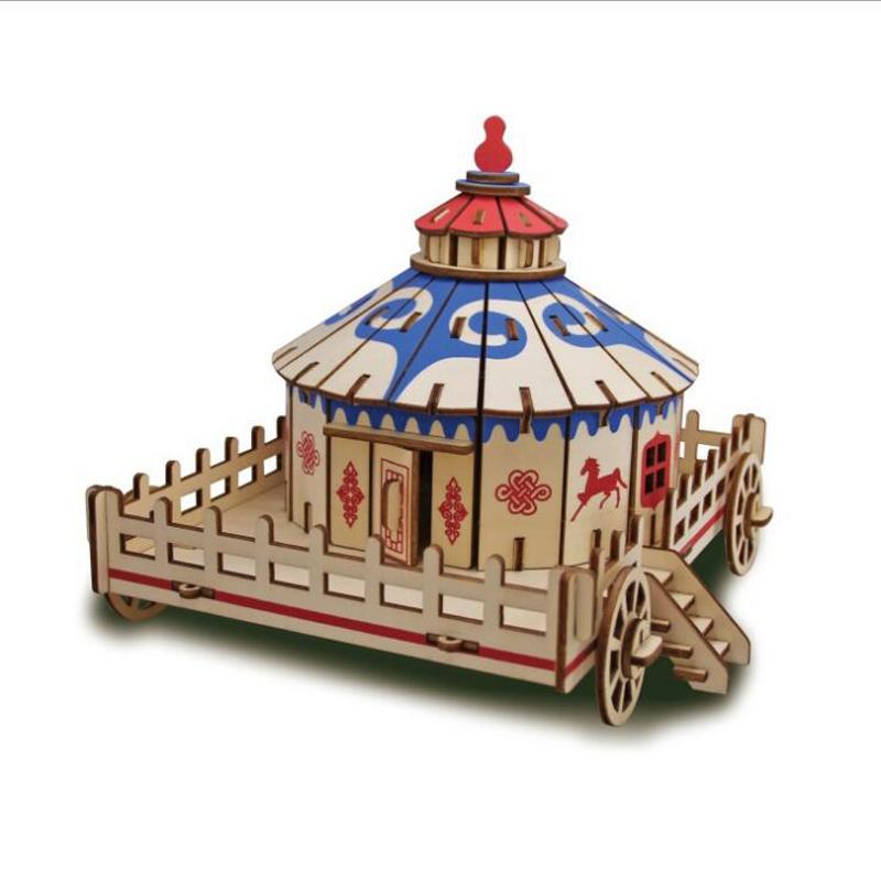 Đồ chơi lắp ráp gỗ 3D Mô hình Mongolian Yurts LC-GP258