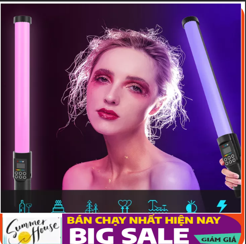 Filming lights RGB colorful handle adjust brightness, bar LED lights handheld multi-colors used in studio photography easy get Effect light colorful light, create many different atmosphere, perfect for party, dance, photography video, C