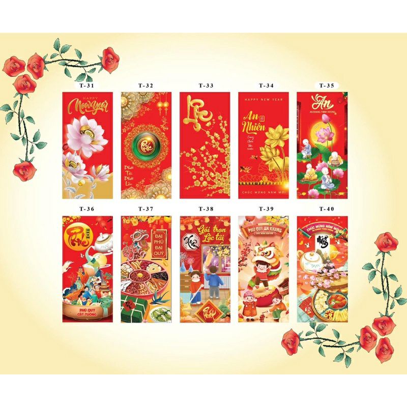 10 bao lì xì tết 2022- chọn mẫu