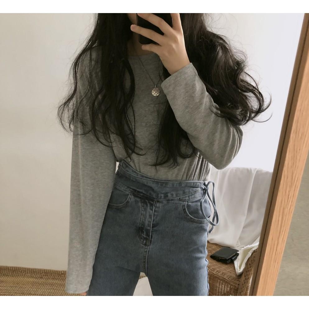 Áo Thun nữ Tay Dài Trơn Basic Màu Chuẩn