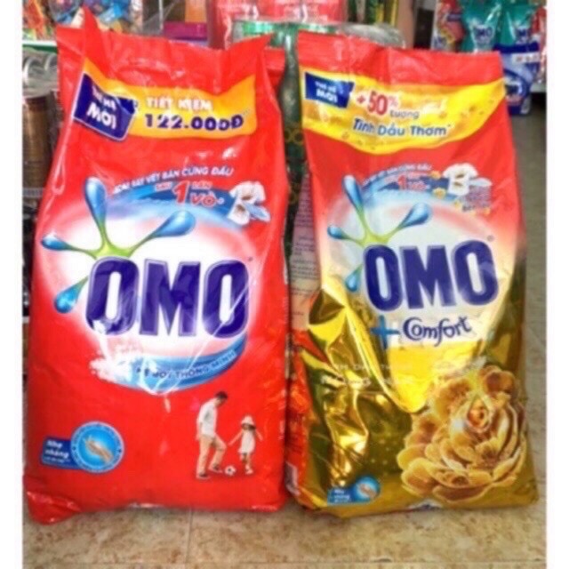 Bột giặt ô mô 6 kg và  hương com for 5,5 kg