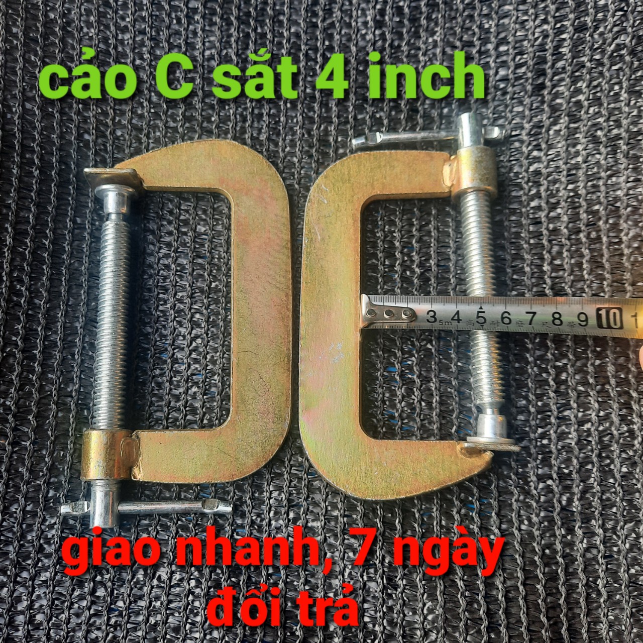 Combo 2 chiếc cảo chữ c- cảo sắt chữ c 4 inch kẹp tối đa 100mm