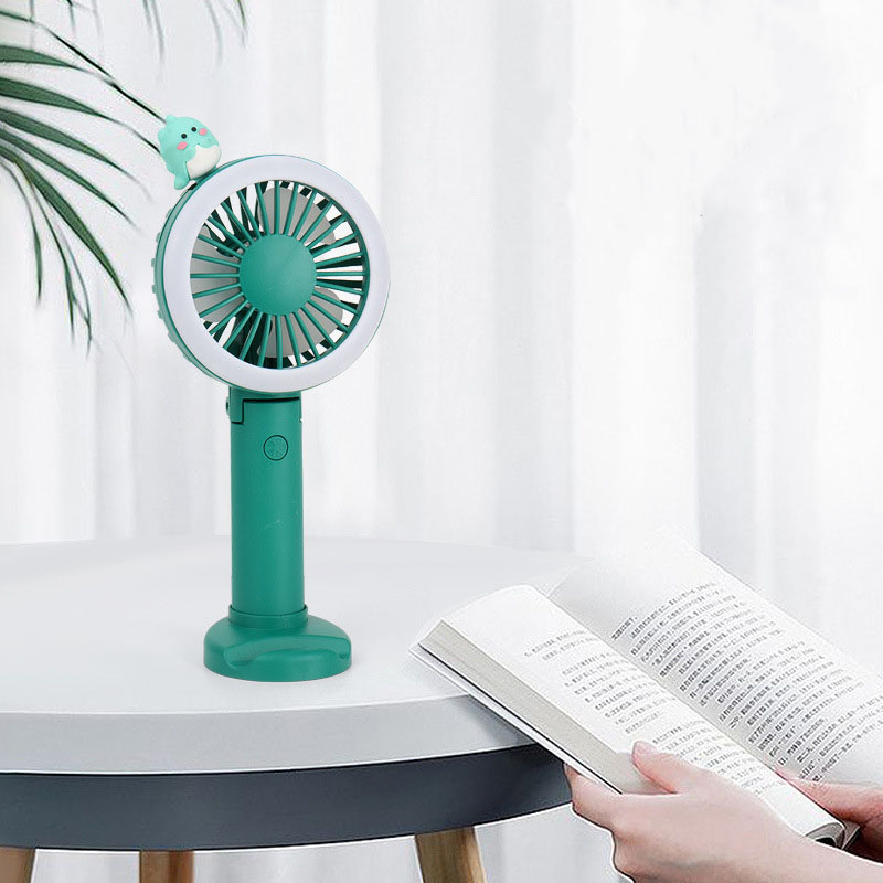 [HCM]Quạt Mini Cầm Tay Có Đèn Led Viền Quanh