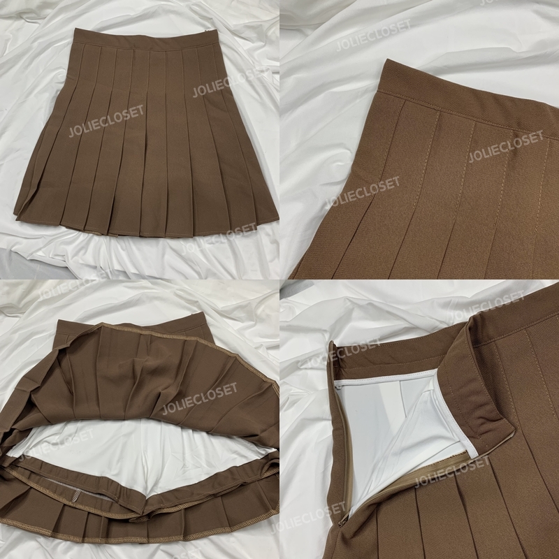 Chân váy tennis xếp ly kaki cotton dáng ngắn chữ A thiết kế xếp ly cho phái nữ