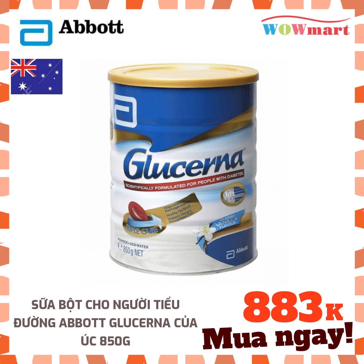 SỮA TIỂU ĐƯỜNG ALAN MILK GLUCERNA 850G - MixASale