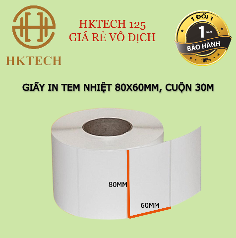 Giấy in tem 80x60 mm - tem in nhiệt 8x6 cm