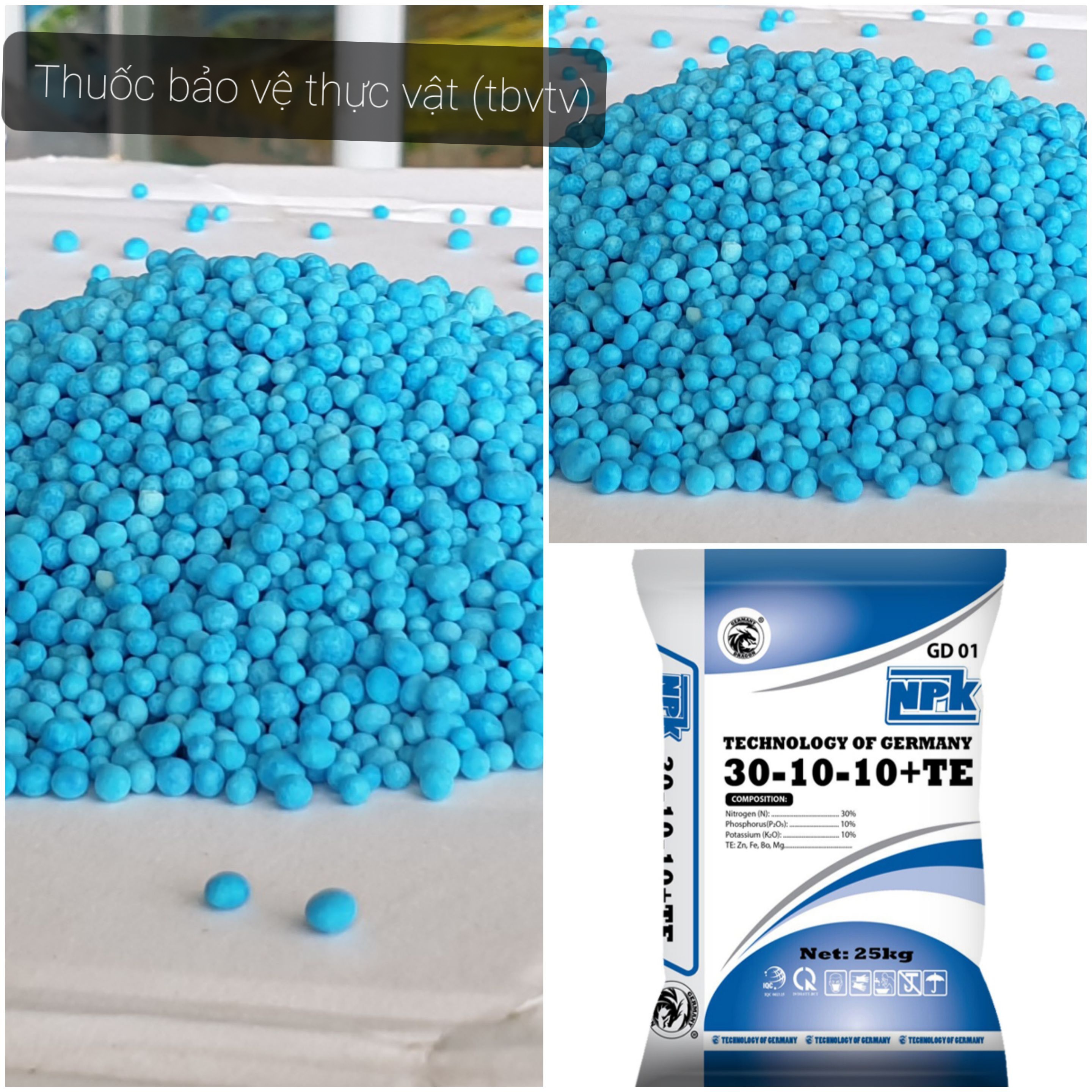 (Túi 1Kg)💎 Phân bón 30-10-10+TE cao cấp Hàng nhập khẩu 💖Chiết lẻ từ bao 25kg