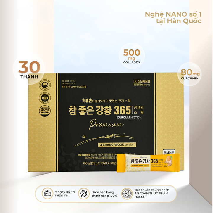 Thạch Nghệ Nano Collagen  Curcumin 365 Hàn Quốc