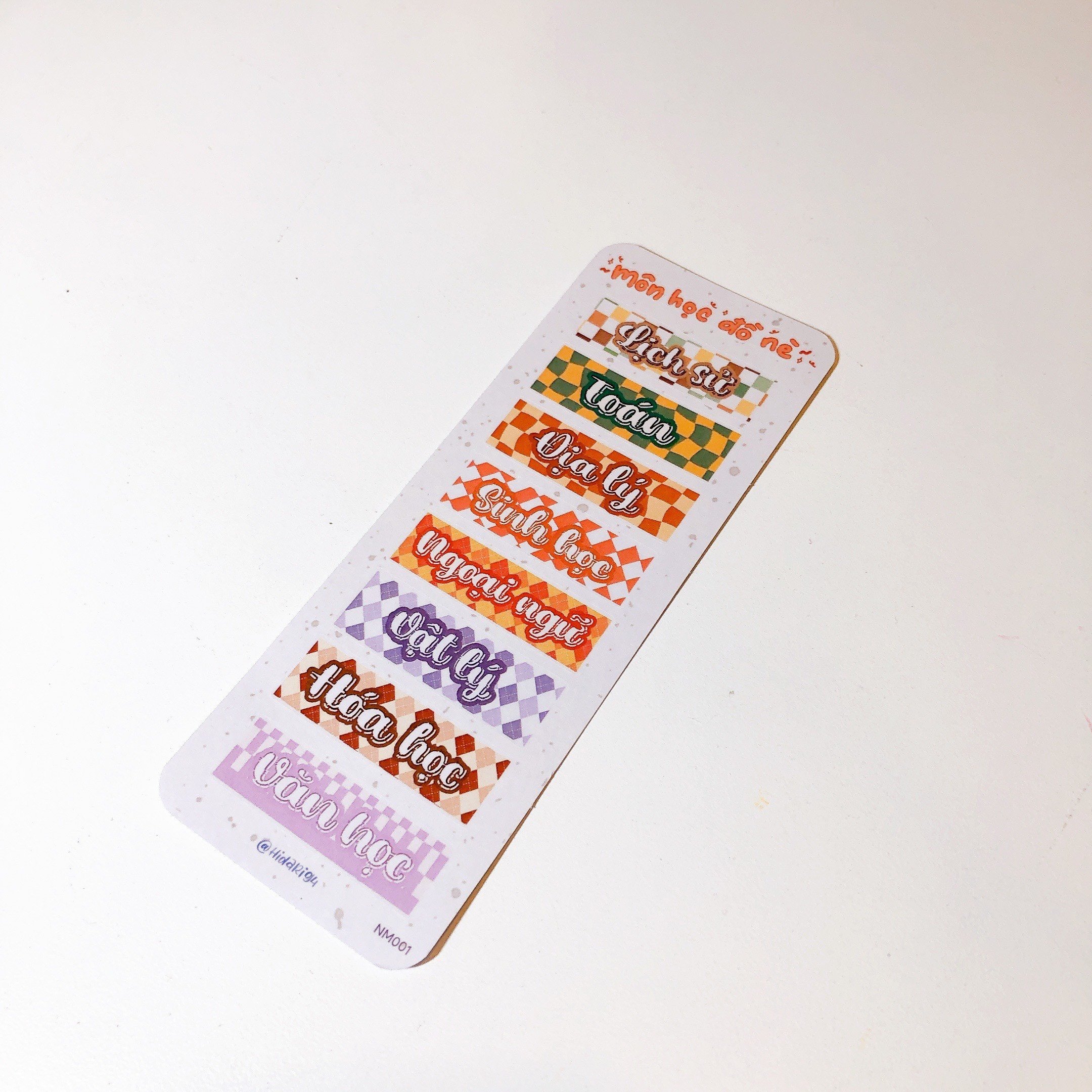 Sticker Môn Học Dễ Thương - Sticker Ham Học - Hidari