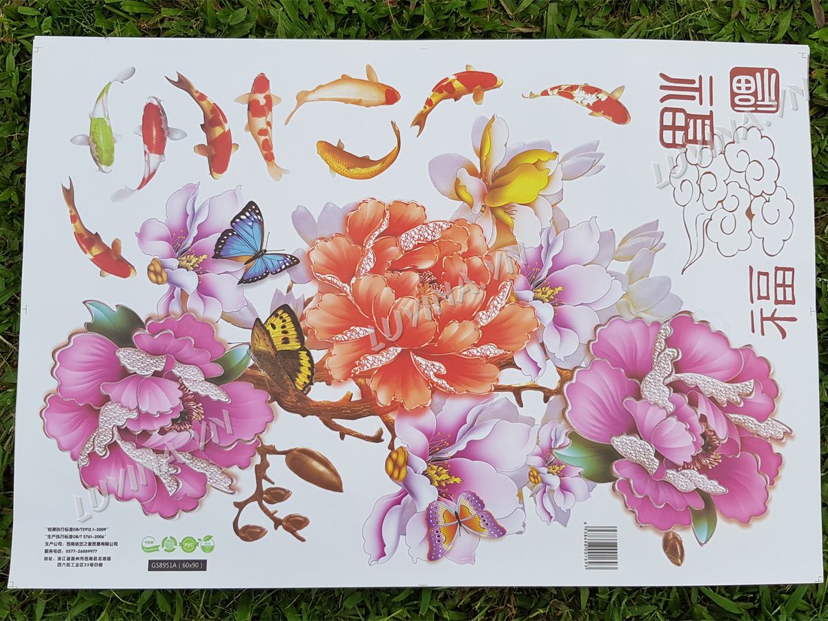 DECAL DÁN TƯỜNG TẾT MẪU ĐƠN SẮC MÀU