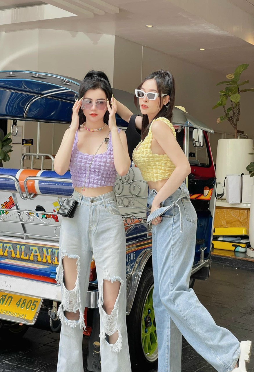 Áo kiểu nữ xốp hạt hai dây thời trang siêu hot