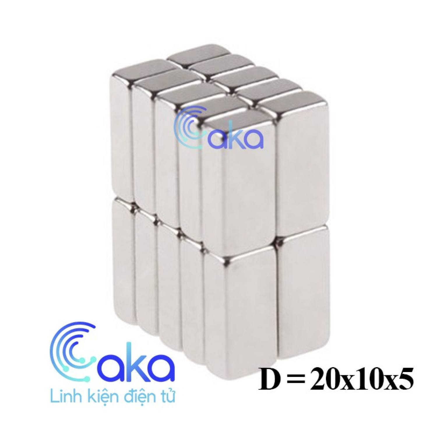 Nam châm đất hiếm 20x10x5 hình chữ nhật