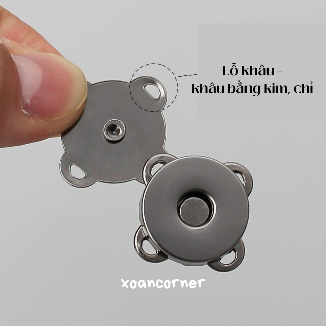 Nút hít nam châm | Nút hít khâu - Phụ kiện túi ví handmade (2 cái/set)