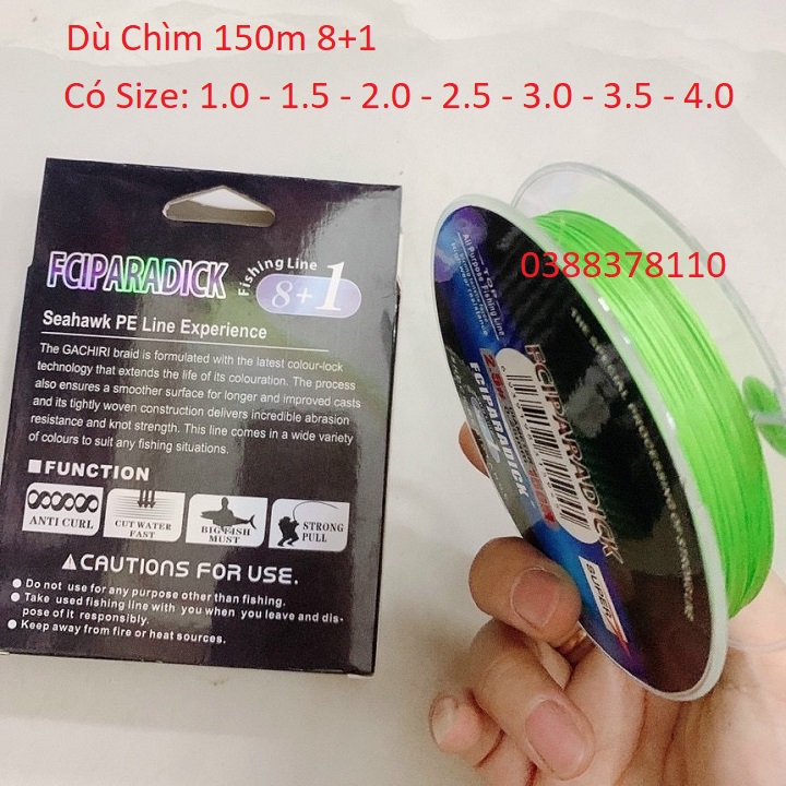 Dây Dù 150m Dù Chìm Câu Cá Pe FCIPARADICK 8+1 - DD150M2