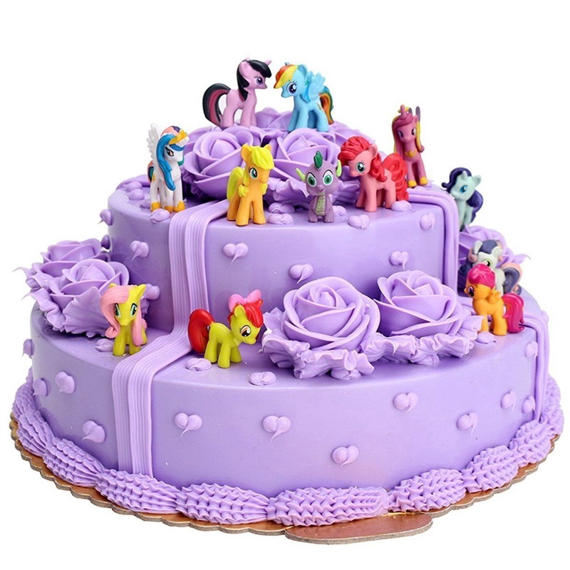 Ready Stock 12pcsset My Little Pony Action Figures Toy Doll Cake Topper |  
