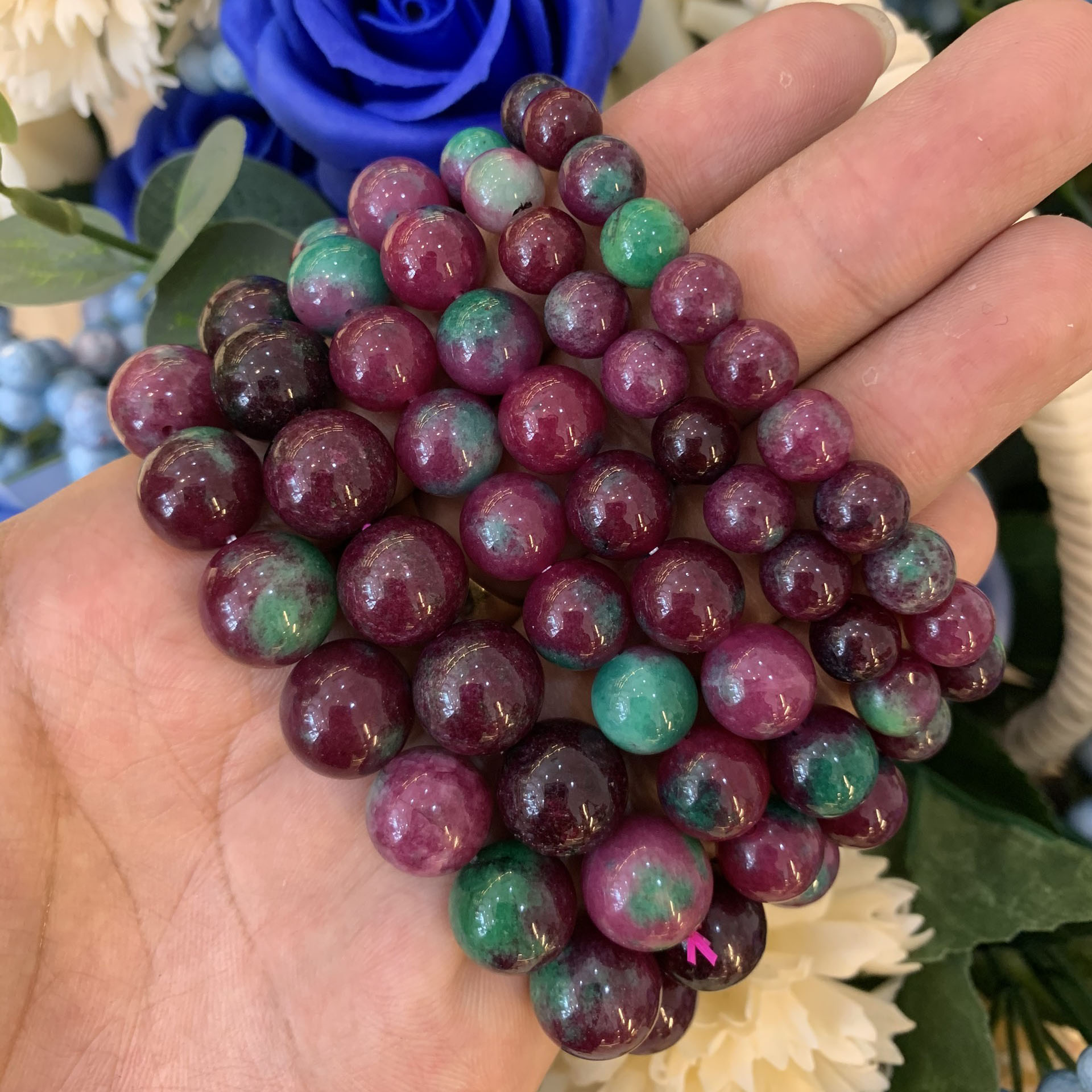 Vòng Tay Phong Thủy Đá Ruby Hồng Ngọc 7012