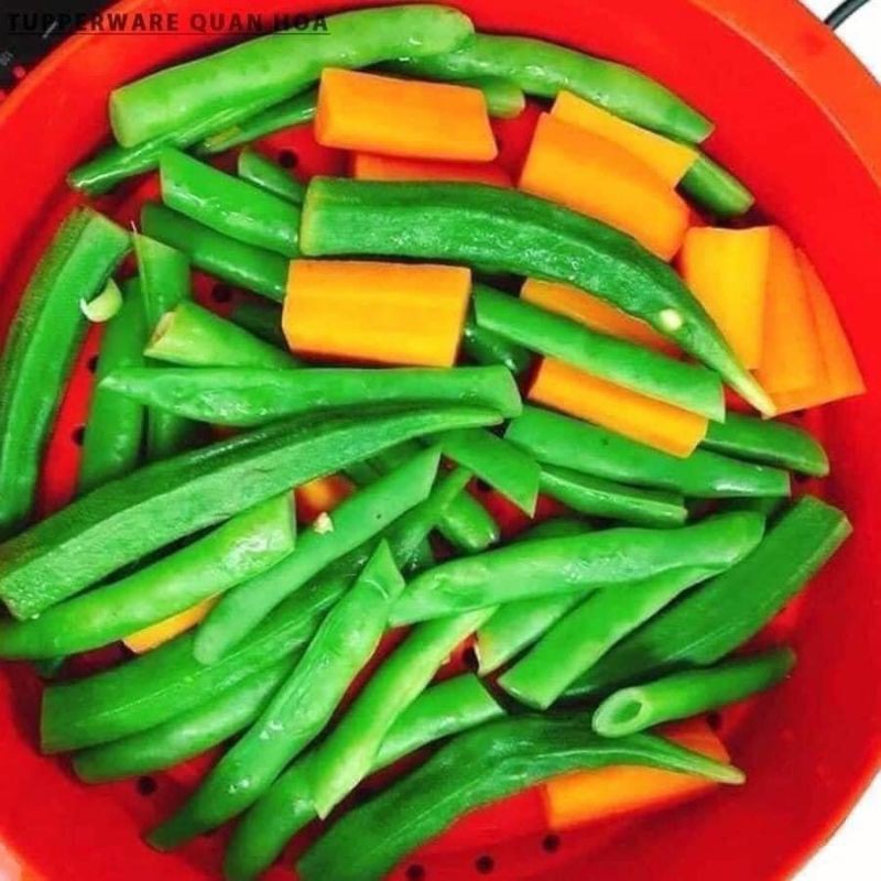 Xửng hấp 2 tầng Tupperware màu đỏ Steam it