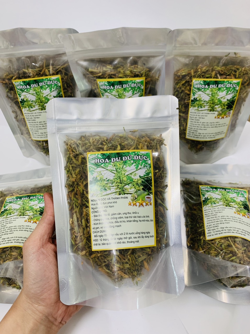 Hoa đu đủ đực, hoa đu đủ đực khô nguyên chất, hoa đu đủ sấy lạnh, ngâm mật ong, hàng loại 1 thơm phức chất lượng