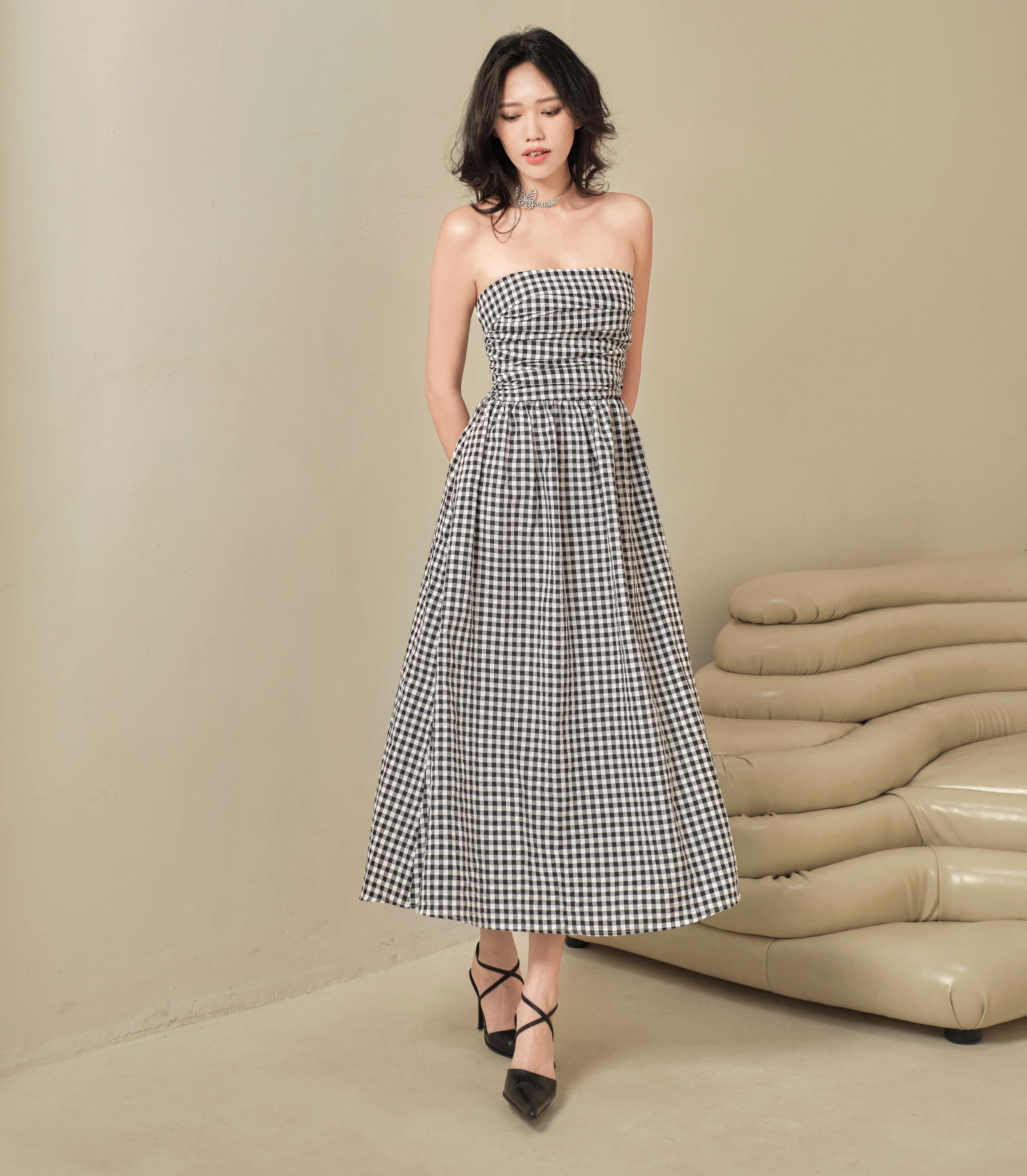 LEMONCHICVN - ĐẦM MAXI CÚP NGỰC LƯNG THUN - D250