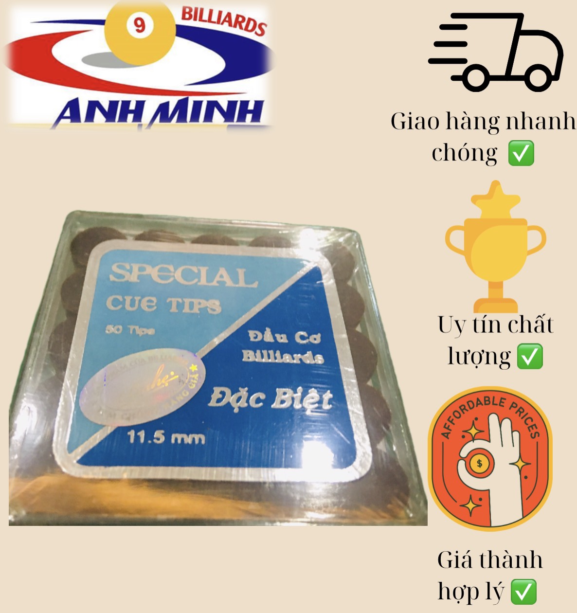 [HCM]HỘP ĐẦU CƠ BIDA SPECIAL 11.5MM