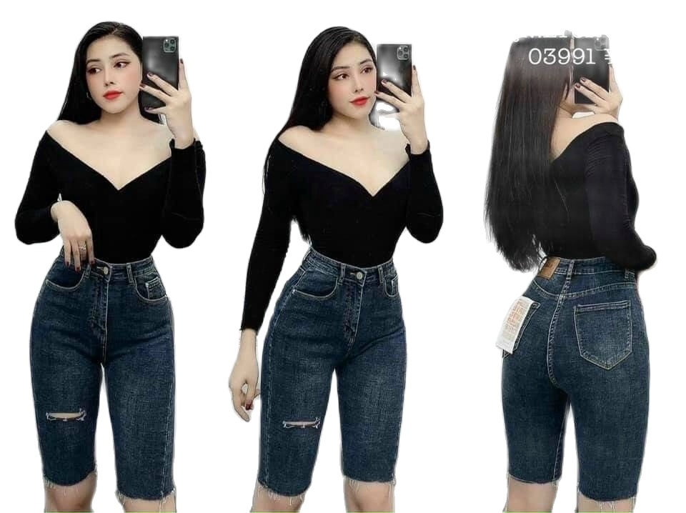 [HCM]Quần short jean lửng nữ chất bò co giãn - quần jean lửng nữ lưng cao cá tính - quần short jean ngố nữ thiết kế trẻ trung năng động thời trang Binstore94 bs812