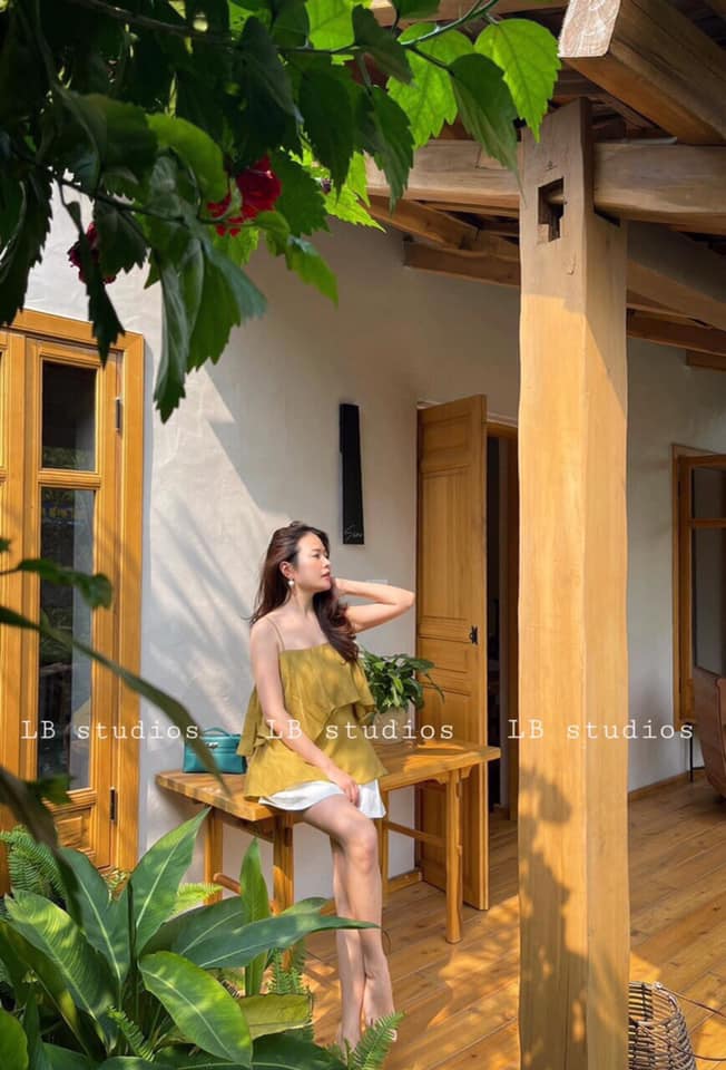 Sét bộ lụa 2 dây bánh bèo màu vàng