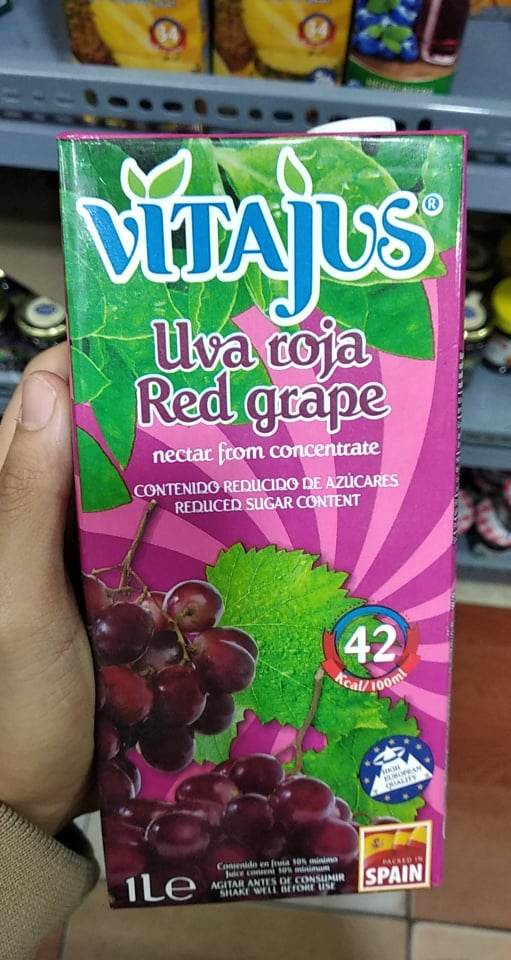 Nước ép nho đỏ nguyên chất Vitajus 1L
