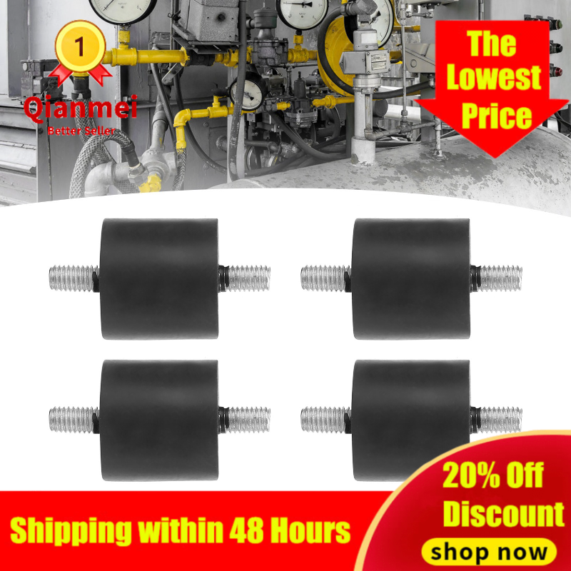 4Pcs Rubber Shock Absorber Foot Pad Mute Anti‑Vibration Screw‑Type Buffer for Air Compressors M8