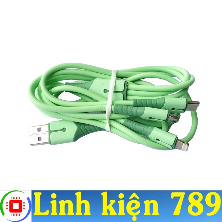 Dây cáp sạc điện thoại Type C Lightning Micro USB dài 1.5m cáp USB to TYPE C LIGHTNING MICRO USB- Linh Kiện 789