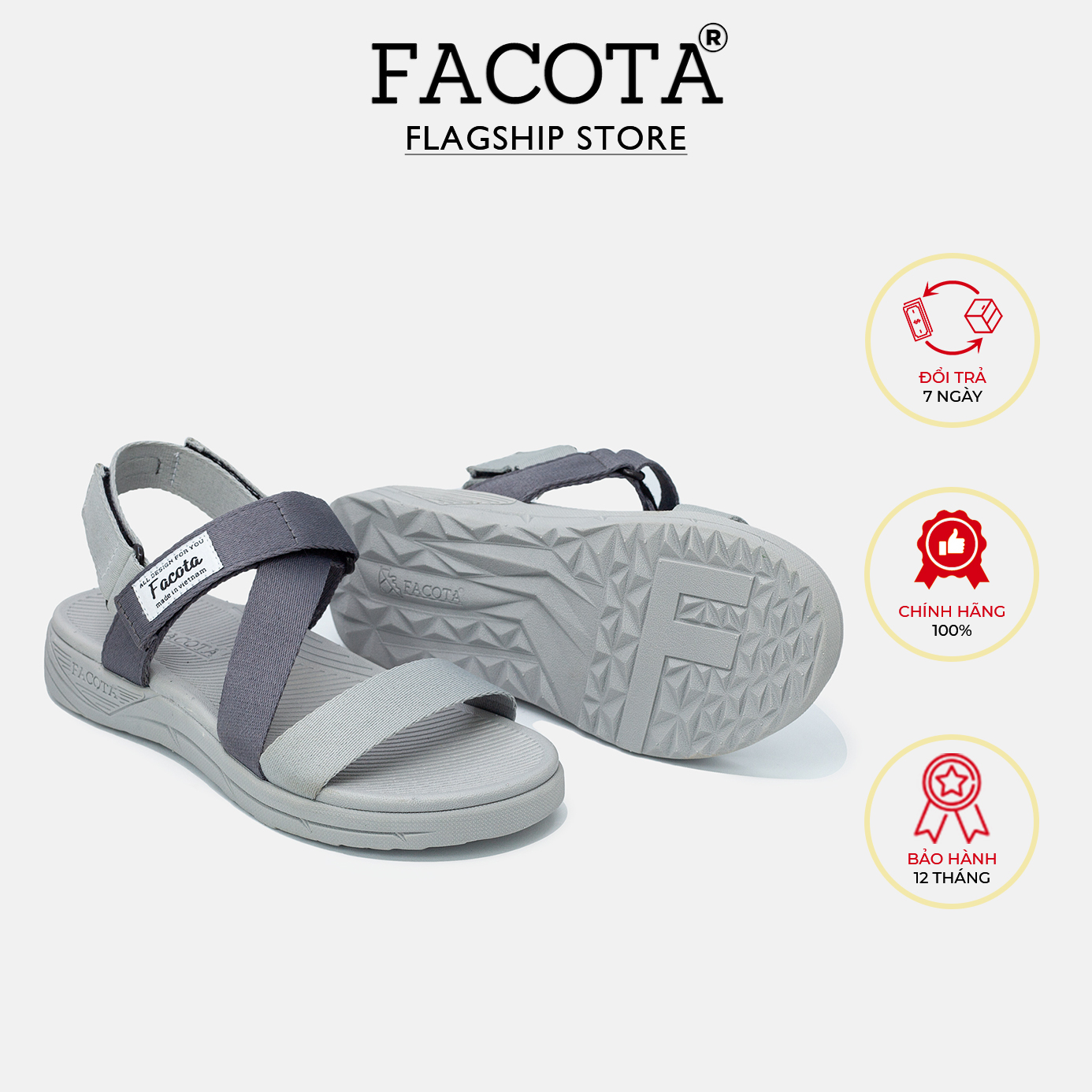 Giày Sandal Unisex thể thao Facota V3-SORENTO NN09-bảo hành 365 ngày