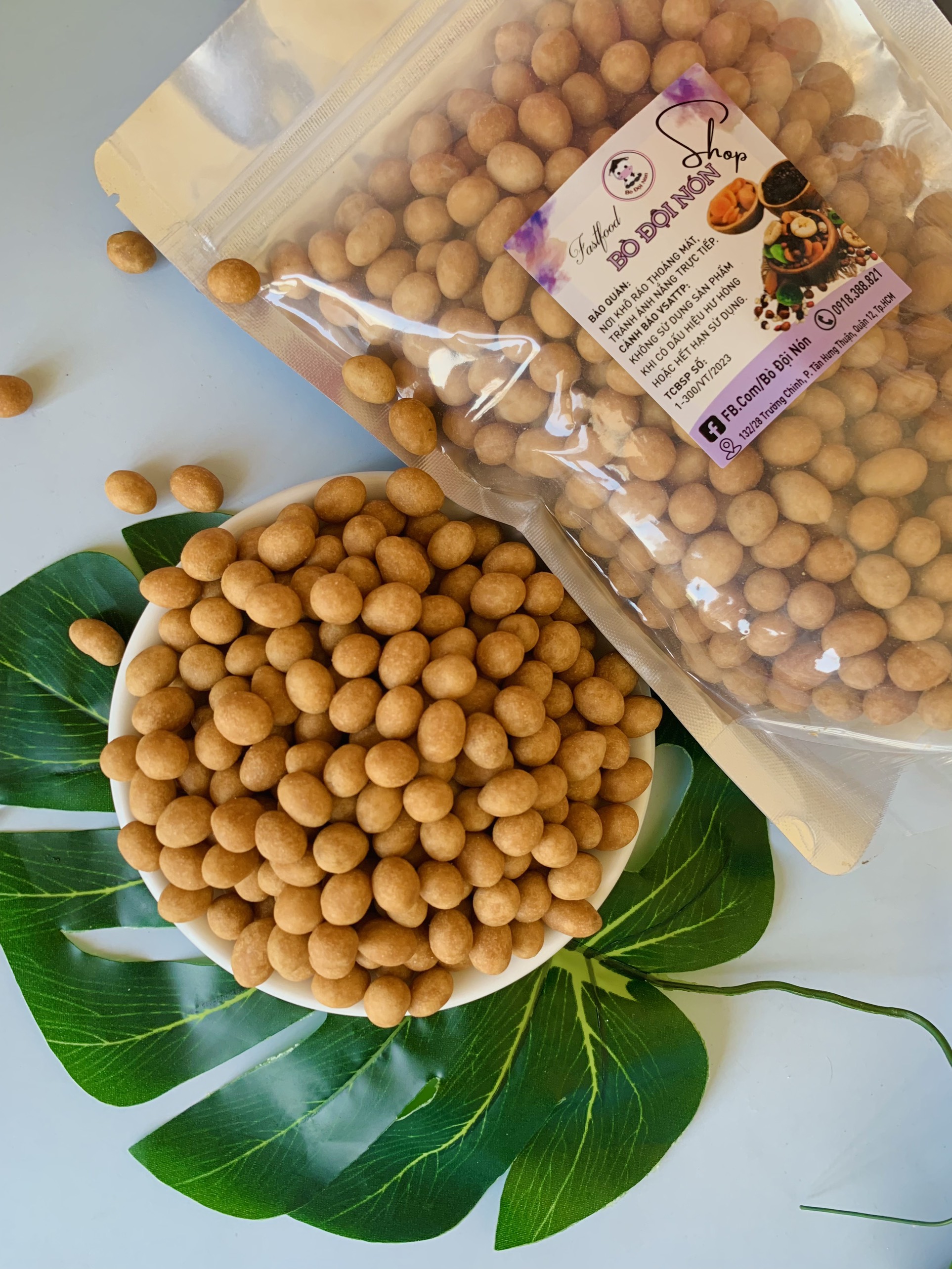 250g Đậu Phộng Da Cá Cốt Dừa Bò Đội Nón