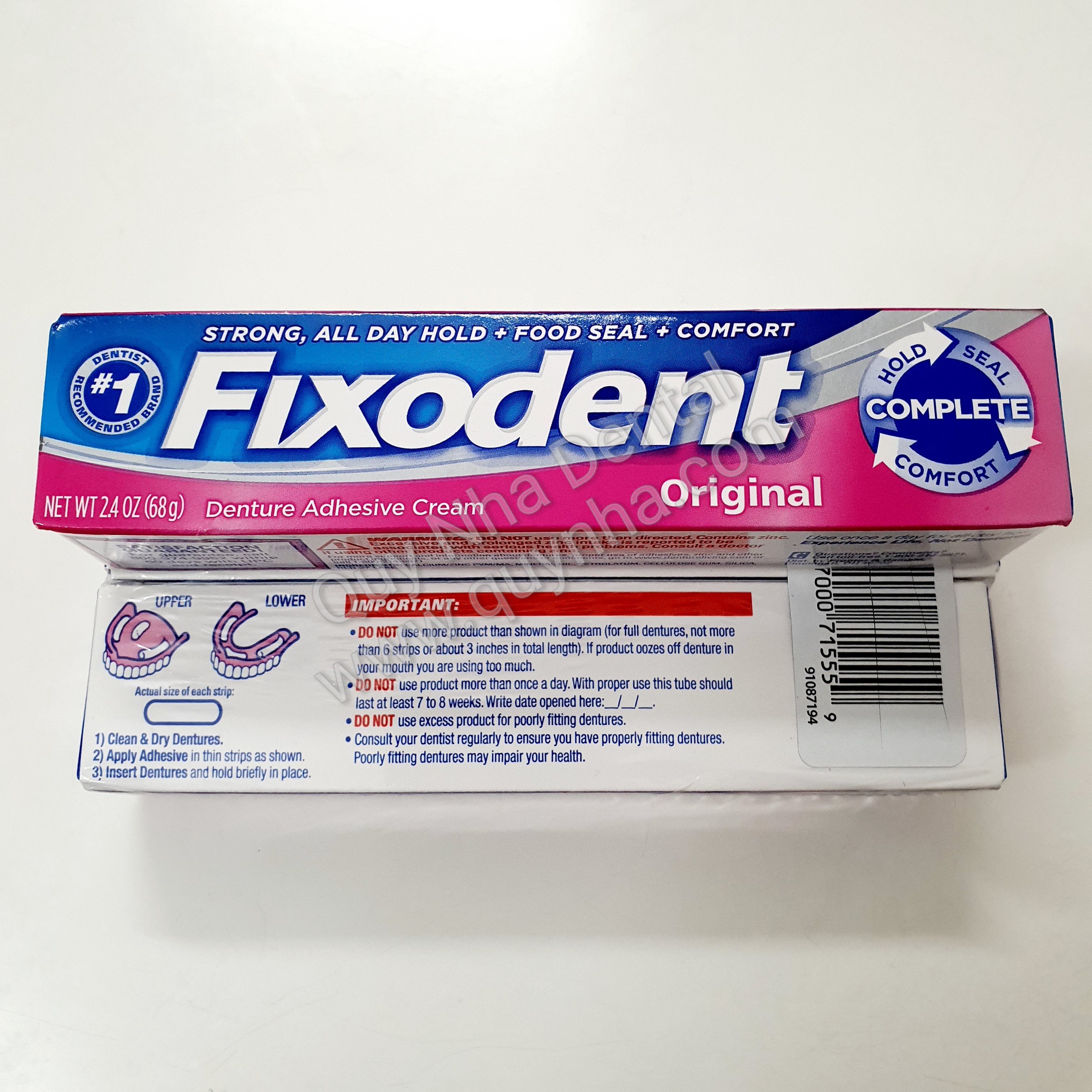 Keo dán hàm giả Fixodent 68g