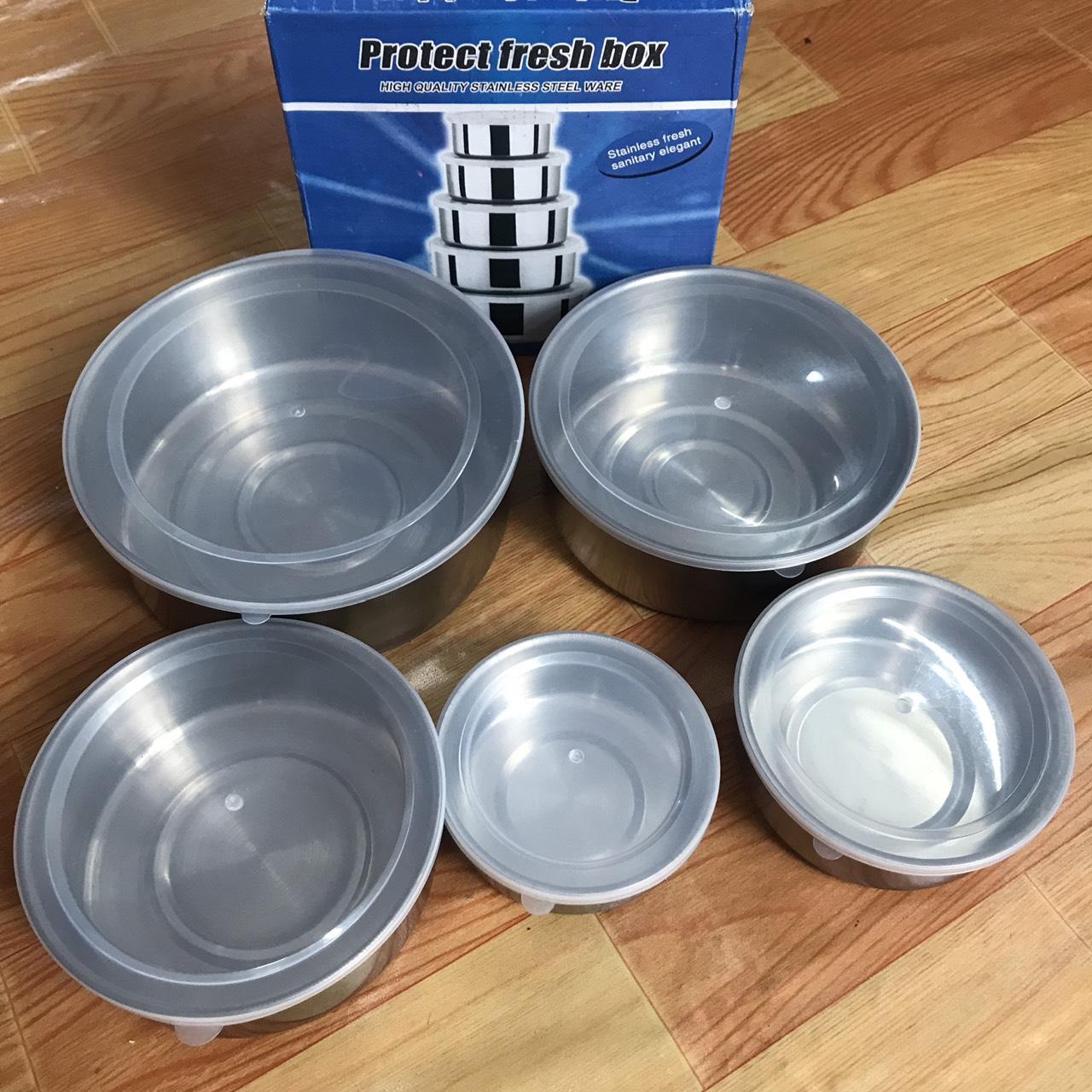 BỘ THỐ INOX CÓ NẮP 5 CÁI