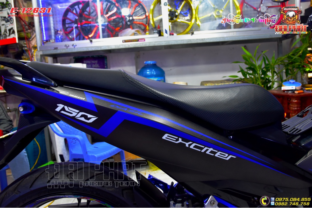 Tem Xe Exciter 150 Tem Chỉ Xanh Đen - E-12631